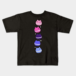 Omnisexual Pride Flag Month Cute Cat Kawaii Macaron Kids T-Shirt